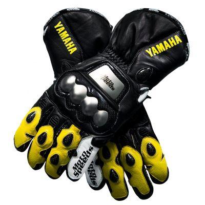  Yamaha Racing Leather Motorcycle Gloves Yellow