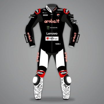 Black and White Leathers Alvaro Bautista SBK 2025 WT