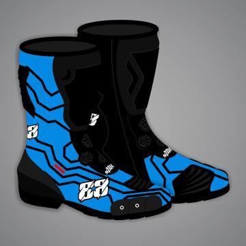 Blue Motorcycle Shoes Miguel Oliveira MotoGP 2025