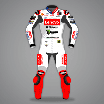 Francesco Bagnaia Motorcycle Suit White Winter Test 2024