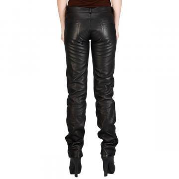 Black Leather Jeans Womens with Wide Calves