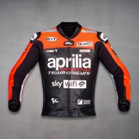 Aleix Espargaro Aprilia Racing Leather Jacket MotoGP 2022 front view