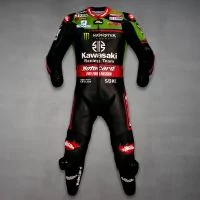 Alex Lowes Full Leather Racing Suit Kawasaki WSBK 2021 front view