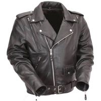 black leather motorcycle jacket