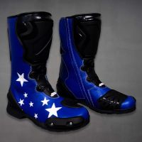 Motorcycle Boots Blue
