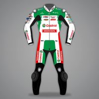 Johann Zarco Leathers Castrol Honda MotoGP 2024 front view