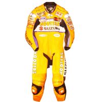 Larry Pegram Suzuki AMA Motorcycle Leathers front view