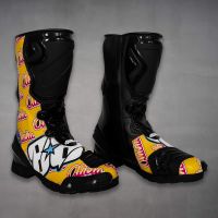 Miguel Oliviera Yellow Motorcycle Boots Winter Test 2022 side view