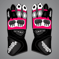 Pink and Black Motorcycle Gloves