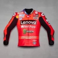 Red Leather Moto Jacket