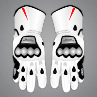 Toprak Razgatlioglu Motorcycle Gloves White SBK 2024 upper view