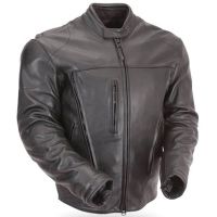 Waterproof Motorcycle Leather Jacket with CE Armor side